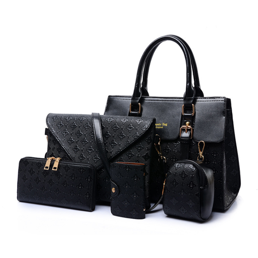 Conjunto de Bolsos de Cuero Lujo Negro - Image 9