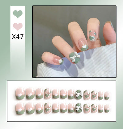 Uñas Postizas Francesas Removibles con Diamantes - Image 14