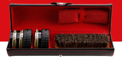 Kit Profesional de Limpieza de Zapatos con Cepillo de Cerda Natural