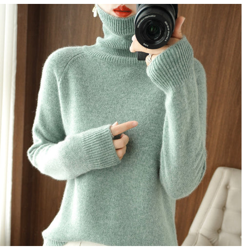 Suéter Cuello Alto Mujer Oversize Cómodo Tejido Grueso - Image 8