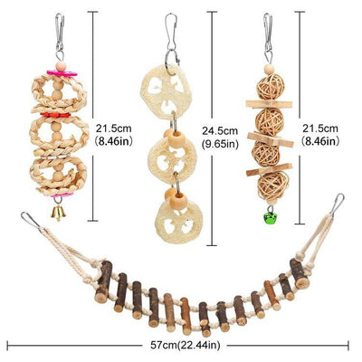Juguete Columpio para Loro con Campana y Anillo - Pequeño y Mediano - Image 3