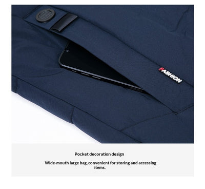 Abrigo Acolchado Ejecutivo con Capucha Desmontable para Hombre - Image 13
