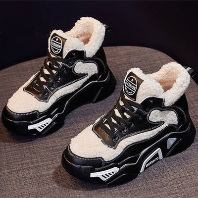 Zapatos Deportivos Mujer con Cuña y Forro Polar Cálido - Image 4