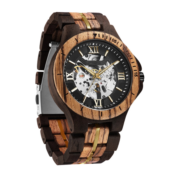 Reloj Mecánico Automático Artesanal en Madera Pura para Hombre - Image 3