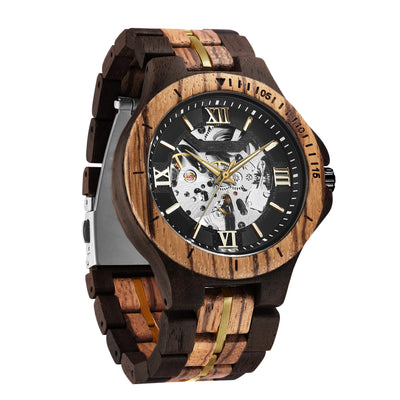 Reloj Mecánico Automático Artesanal en Madera Pura para Hombre - Image 3