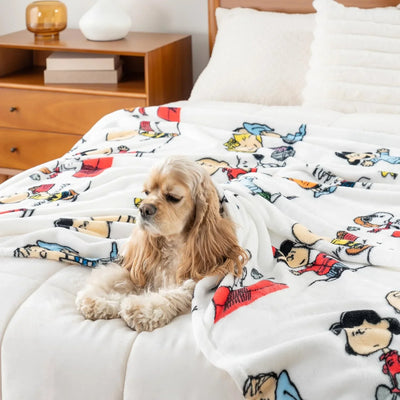 Cobija de felpa Peanuts Velvet Loft Snoopy 140 x 178 cm – Diseño The Flying Ace, oficial y ultra suave - Tekeno