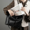Bolsa de Cuero Genuino con Tejido - Diseño Versátil de Un Hombro para Mujer