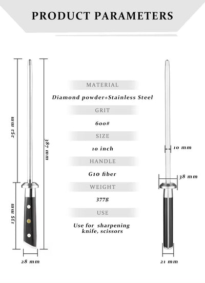 Acero de Afilado Profesional Diamond para Cocina - Image 6