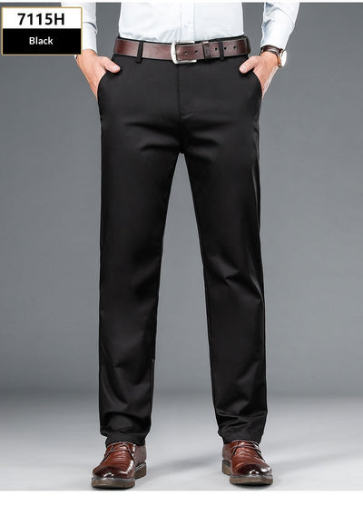 Pantalones de Vestir Hombre Corte Recto Ajuste Suelto con Elastano - Image 17
