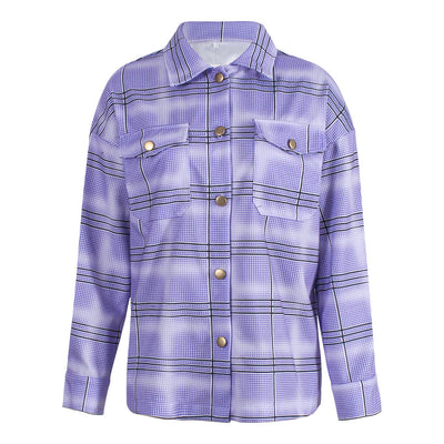 Cardigan Casual de Cuadros con Botones Simples - Image 5
