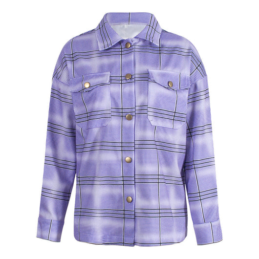 Cardigan Casual de Cuadros con Botones Simples - Image 5