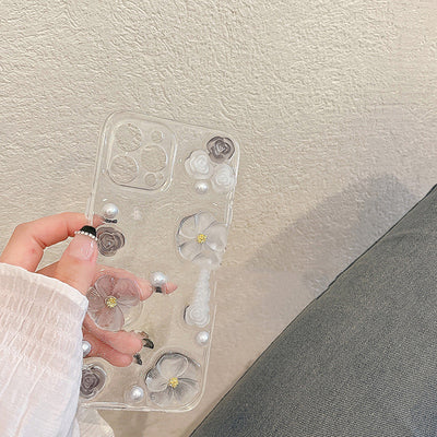 Funda Silicona con Flores y Brillo Epoxi para Teléfono - Image 9