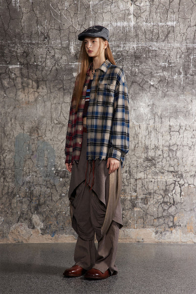 Camisa de Cuadros para Hombre con Costuras de Contraste - Image 19