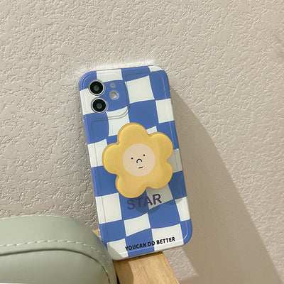 Funda para iPhone Diseño Cuadros y Flores Azul - Image 21