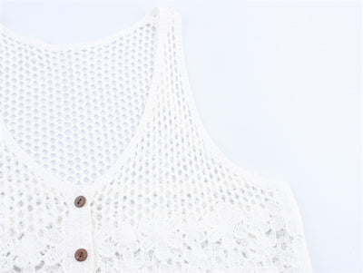 Chaleco Tejido Calado Retro para Mujer - Image 17