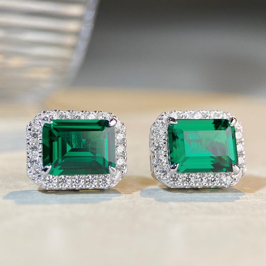 Aretes de Esmeralda 3 Quilates con Diamantes de Alto Carbono para Mujer - Image 9