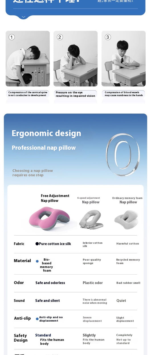 Almohada de Espuma Viscoelástica Ajustable para Descanso en la Oficina - Image 13