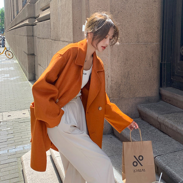 Abrigo de Cachemira Reversible Midi para Mujer