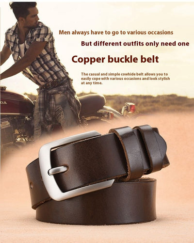 Cinturón de Cuero para Hombre con Hebilla de Pasador - Image 17