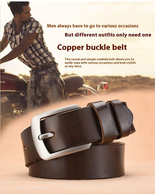 Cinturón de Cuero para Hombre con Hebilla de Pasador - Image 17