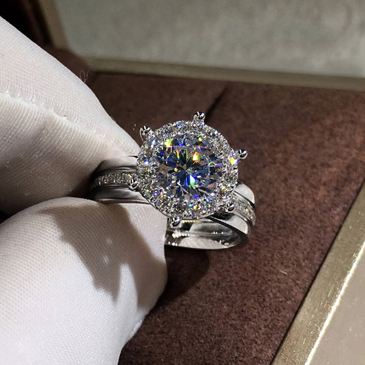 Anillo de Compromiso Bicolor con Zirconia Cúbica - Image 8