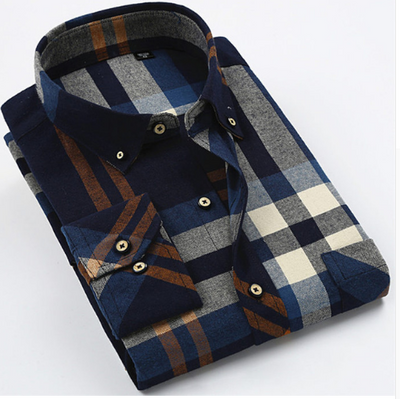 Camisa de Algodón a Cuadros para Hombre Talla Grande - Manga Larga Clásica - Image 12