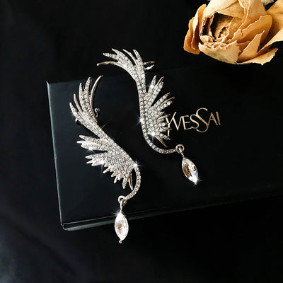 Aretes de Alas con Cristales y Borlas Brillantes - Image 8