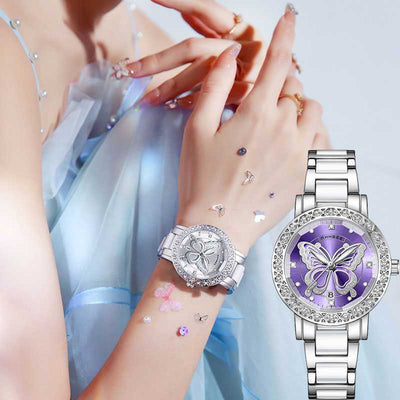 Reloj de Lujo para Mujer con Diamantes y Calendario - Acero Inoxidable - Image 9