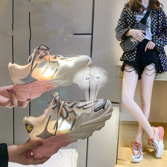 Zapatos Plataforma Daddy con Degradado Arcoíris para Mujer