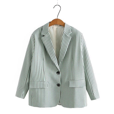 Blazer Cuadrille Retro Slim Fit Talla Grande para Mujer - Image 6