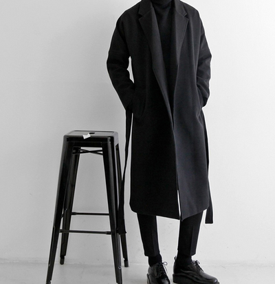 Abrigo Largo de Lana para Hombre - Estilo Coreano Oversized Otoño Invierno - Image 5