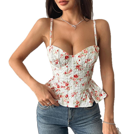Blusa Asimétrica Floral con Volantes - Image 5