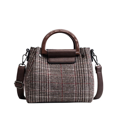 Bolso de Hombro a Cuadros con Contraste - Image 12