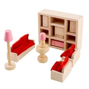 Muebles de Casa de Muñecas de Madera Delicada - Image 2