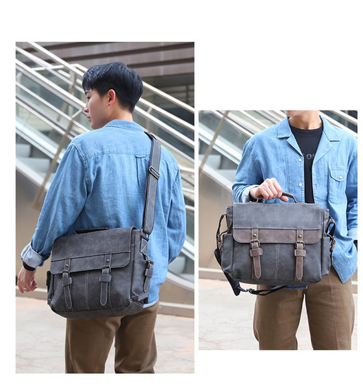 Bolso Bandolera de Cuero PU Retro para Hombre - Estilo Casual Trendy - Image 11