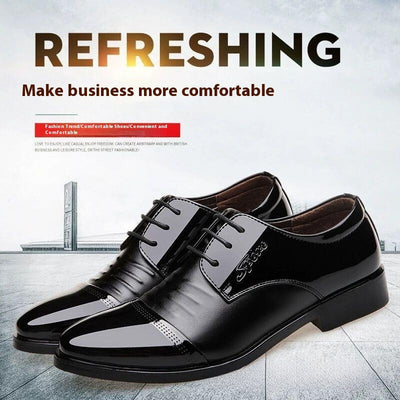 Zapatos Casuales de Novio para Otoño con Aumento de Altura en Negro