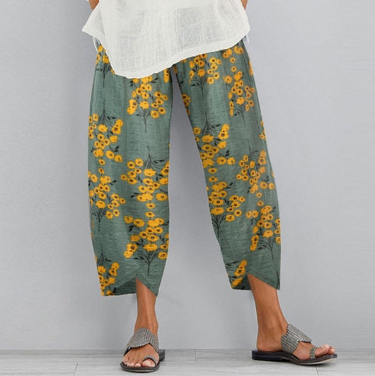 Pantalones Casuales de Verano con Estampado Retro - Largo 9/10 para Mujer - Image 7
