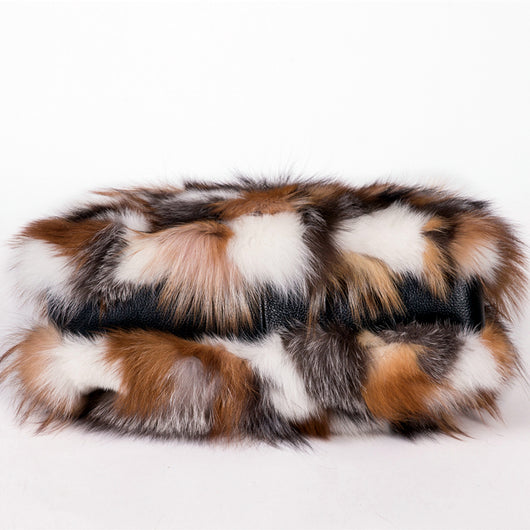 Bolso Bandolera de Piel de Zorro y Lana con Un Hombro - Image 3