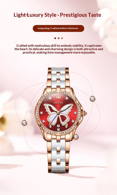 Reloj de Cuarzo para Mujer con Banda Cerámica Luminosa e Impermeable - Image 14