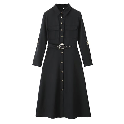 Vestido Midi Camisero con Bolsillos y Solapa - Corte A - Image 28