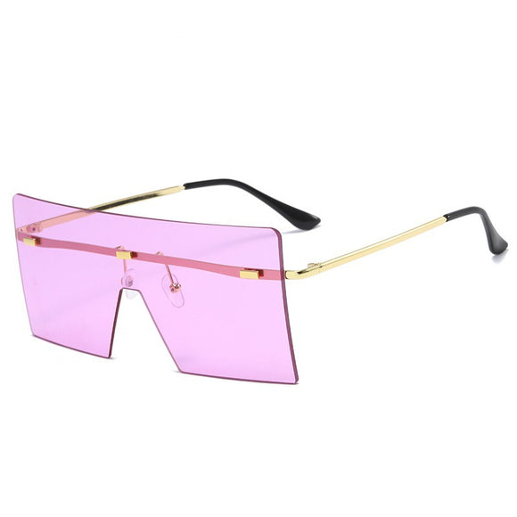 Gafas de Sol Cuadradas Oversized sin Marco - Estilo Vintage Lujo para Mujer