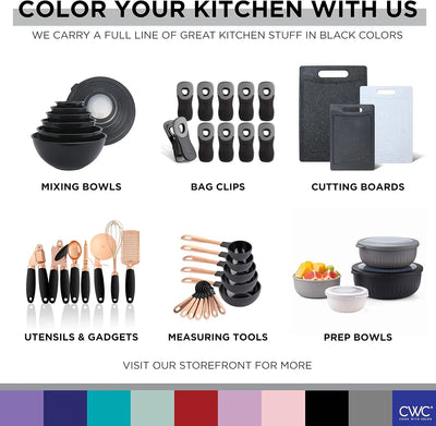 Stainless Steel Silicone Tipped Kitchen & BBQ Tongs Set, 3 Pc. Tongs, Black - Tekeno