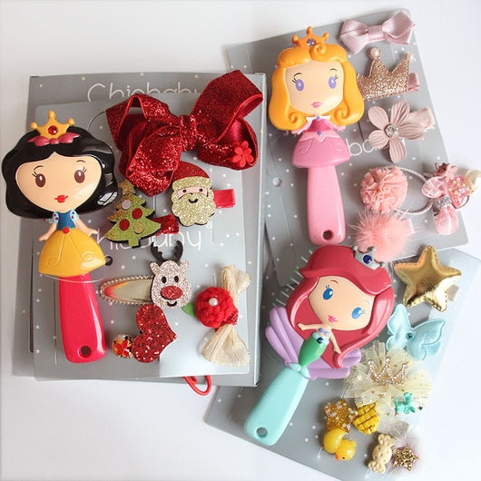 Set de Accesorios para Cabello Infantil - Horquillas, Moños y Peine Princesa