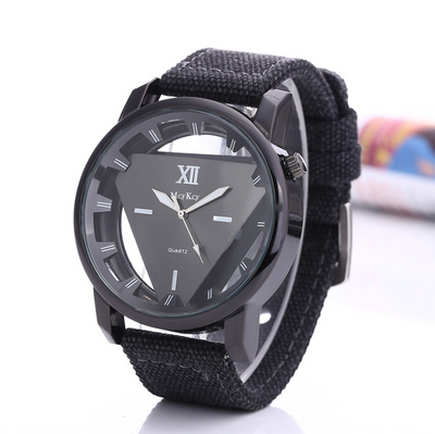 Reloj de Cuarzo Unisex con Correa de Lona y Diseño Triangular Invertido - Image 6