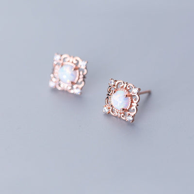 Aretes de Plata S925 con Patrón de Diamantes Cuadrados para Mujer - Image 6