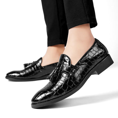Zapatos de Cuero con Patrón Serpiente y Punta Afilada - Estilo Vintage - Image 13