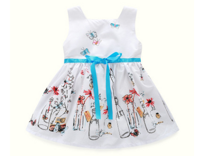 Vestido Princesa Niña Blanco con Mariposas y Flores - Image 4
