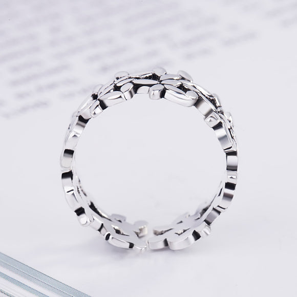 Anillo Dividido Hoja de Olivo
