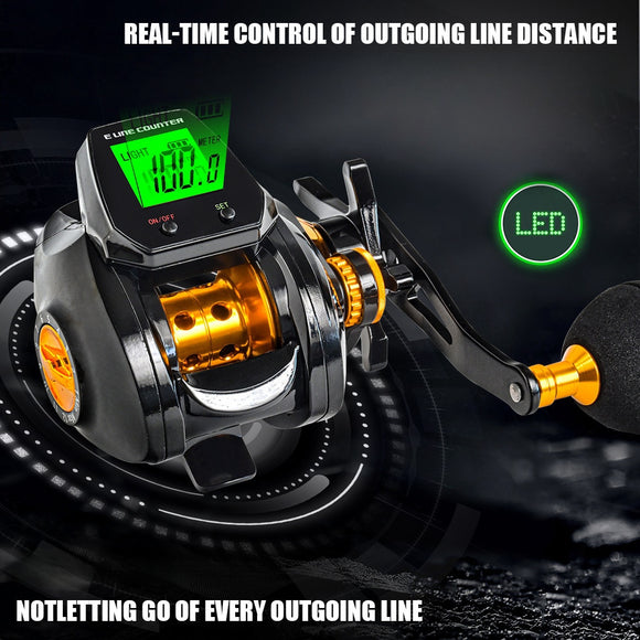 Contador Digital Impermeable para Pesca con Pantalla Grande y Alarma de Drenaje