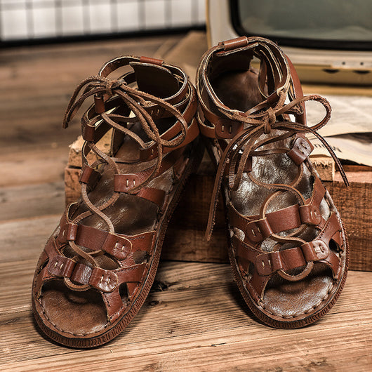 Sandalias de Cuero Romana con Suela Antideslizante y Comodidad Suave - Image 4